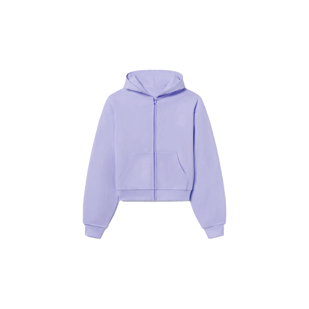 1800 GSM Vintage Lilac Zip Up Hoodie
