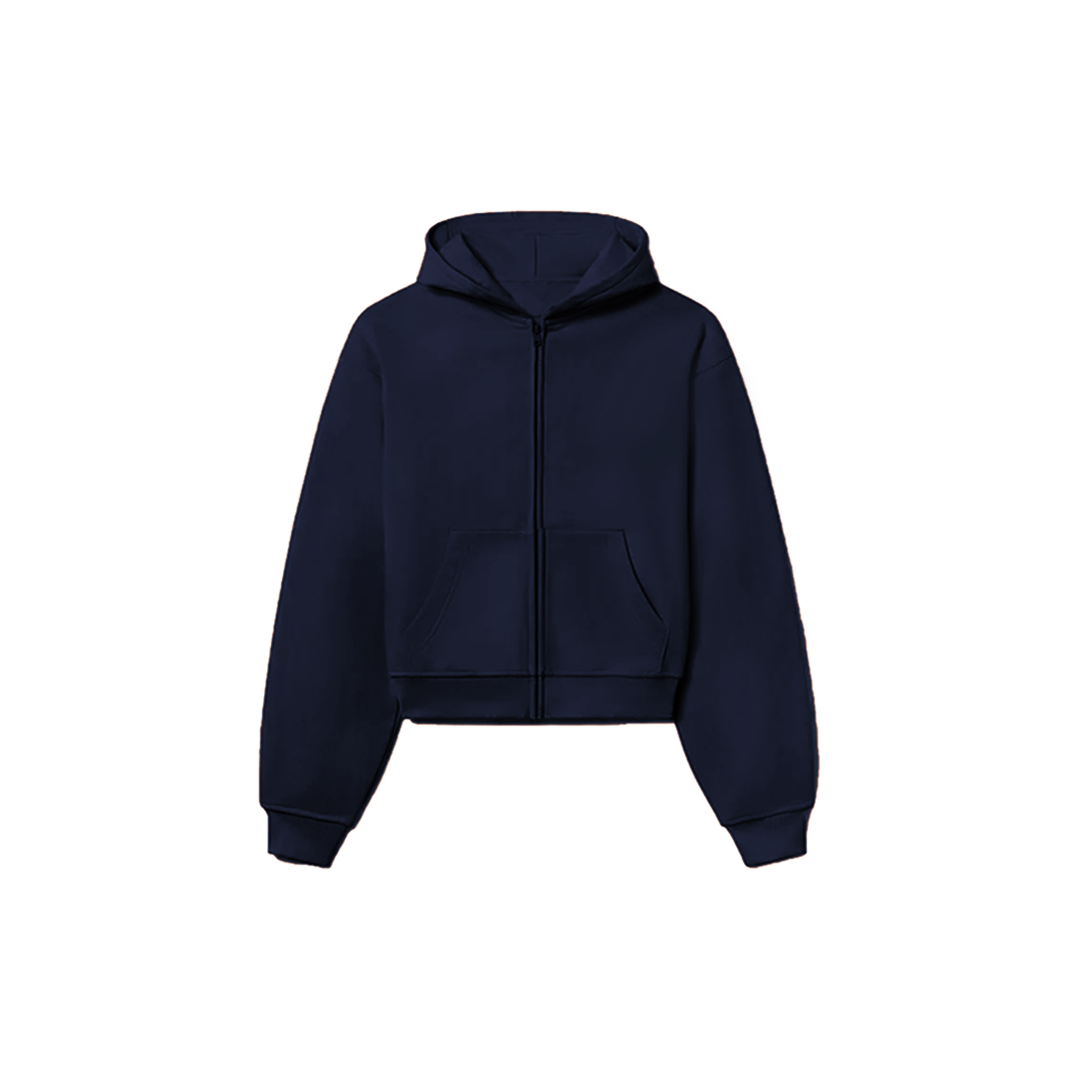 1800 GSM 'Midnight Blue' Zip-Up Hoodie – Humane Blanks 1800 GSM 'Midnight Blue' Zip-Up Hoodie – Humane Blanks