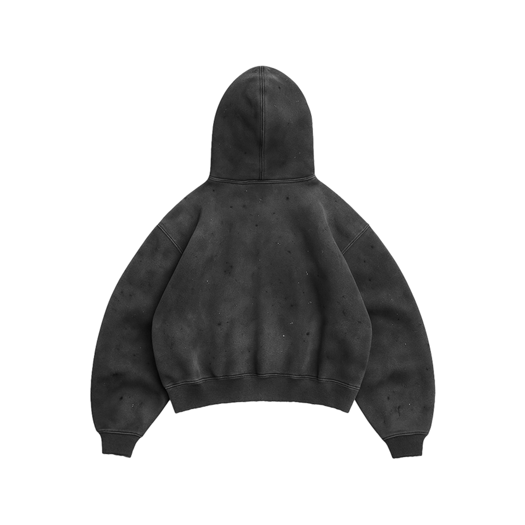 450 GSM 'Faded Obsidian' Zip-up Hoodie