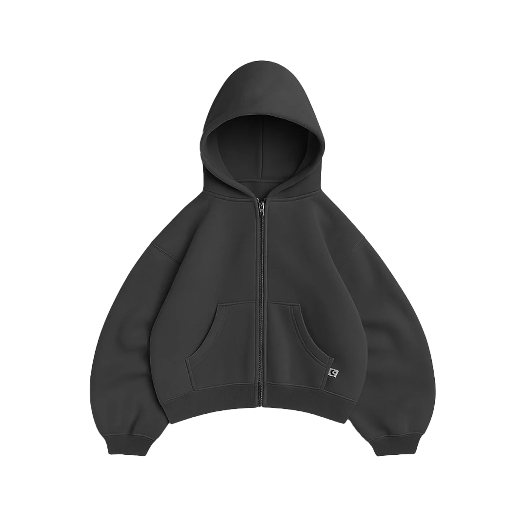 450 GSM 'Smoke Gray' Zip-up Hoodie
