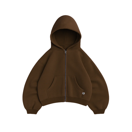 450 GSM 'Chocolate' Zip-up Hoodie