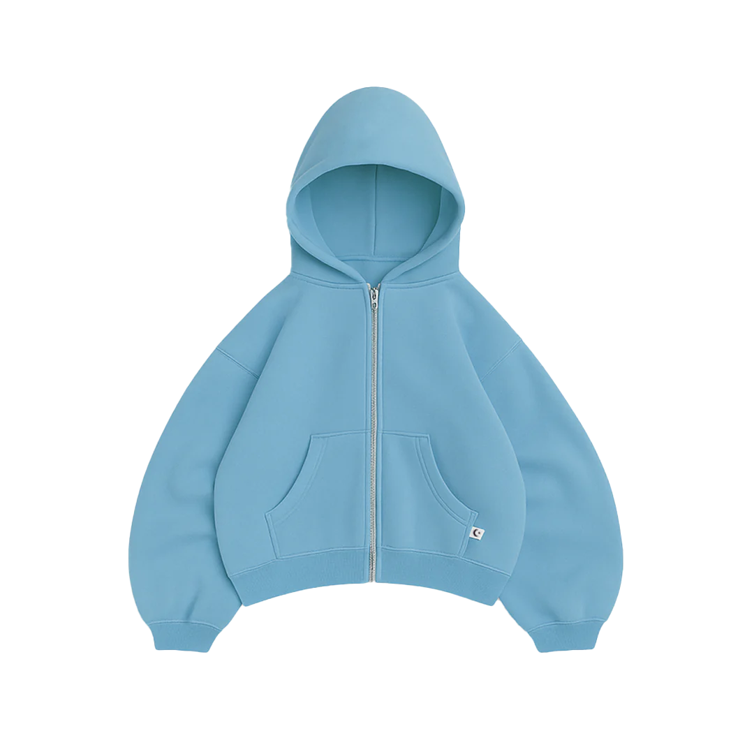 450 GSM 'Sky Blue' Zip-up Hoodie