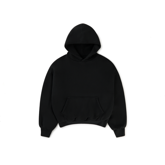 1000 GSM 'Black' Double Hoodie