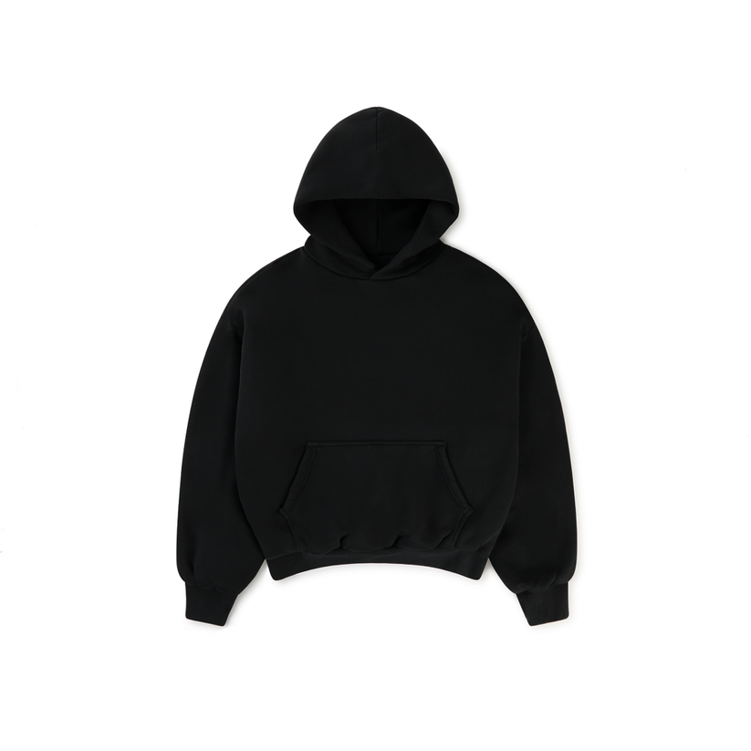 BLACK DOUBLE BLANK HOODIE main image 1