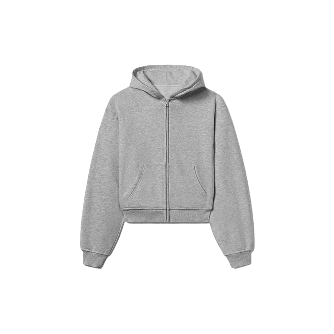 1800 GSM 'Heather Gray' Zip-Up Hoodie