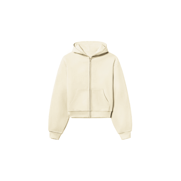 1800 GSM 'Coconut Cream' Zip-Up Hoodie – Humane Blanks 1800 GSM 'Coconut Cream' Zip-Up Hoodie – Humane Blanks