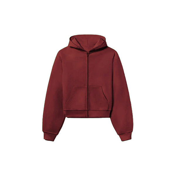900 GSM 'Rusty Red' Zip-Up Hoodie – Humane Blanks