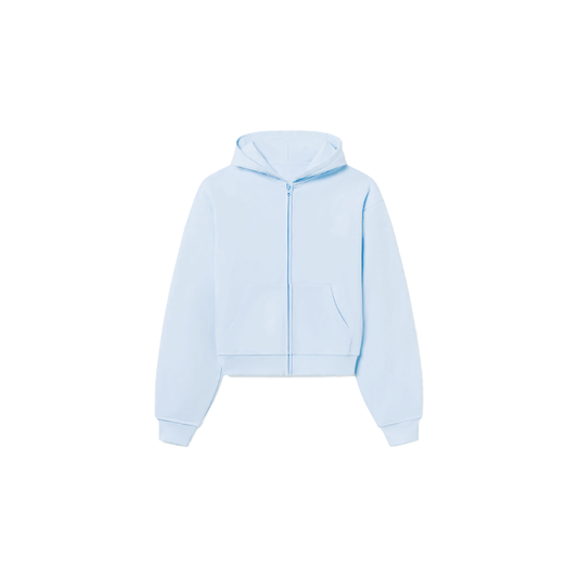 1800 GSM 'Ice Blue' Zip-Up Hoodie