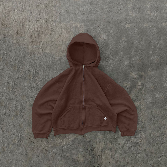 450 GSM 'Chocolate' Zip-up Hoodie