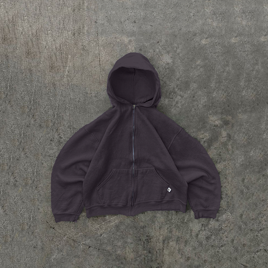 450 GSM 'Smoke Gray' Zip-up Hoodie