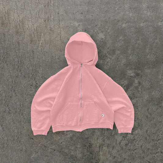 450 GSM 'Pink Lily' Zip-up Hoodie