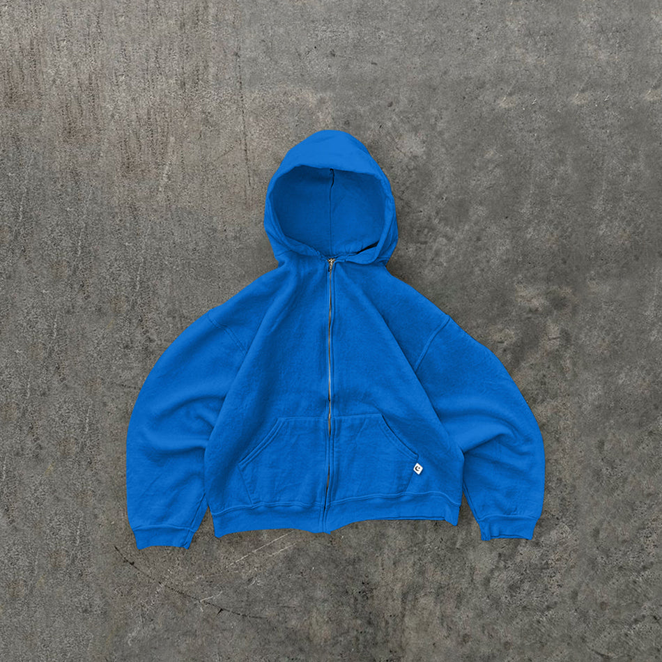 450 GSM 'Cobalt Blue' Zip-up Hoodie