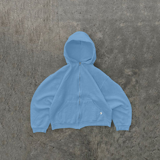 450 GSM 'Sky Blue' Zip-up Hoodie