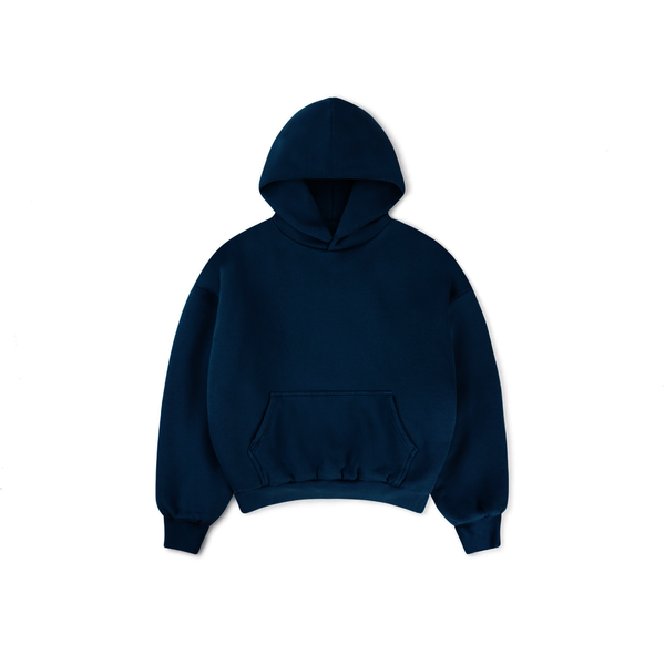 1000 GSM 'Navy Blue' Double Hoodie – Humane Blanks