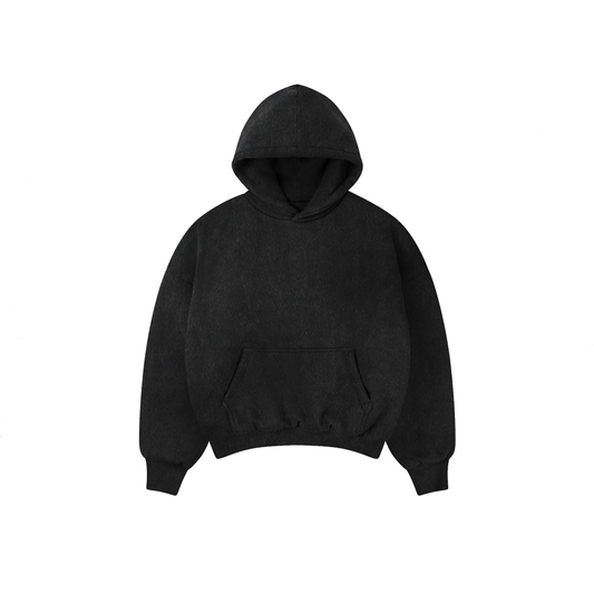 1000 GSM 'Washed Black' Double Hoodie