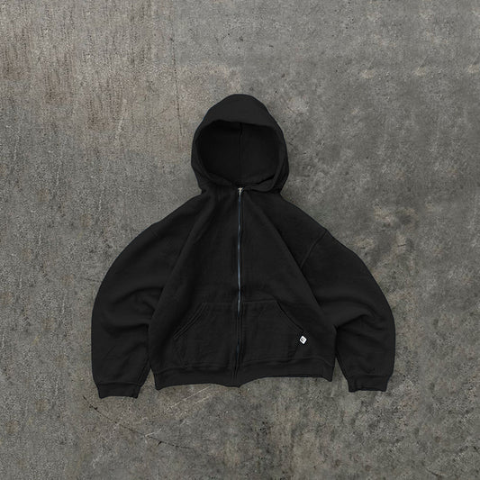 450 GSM 'Black' Zip-up Hoodie