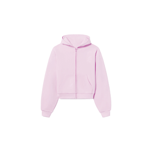 1800 GSM 'Blossom Pink' Zip-Up Hoodie