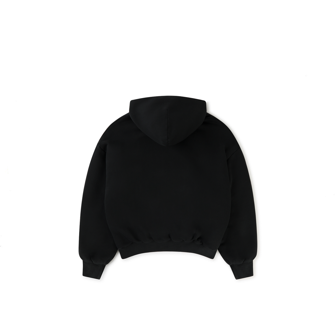 1000 GSM 'Black' Double Hoodie