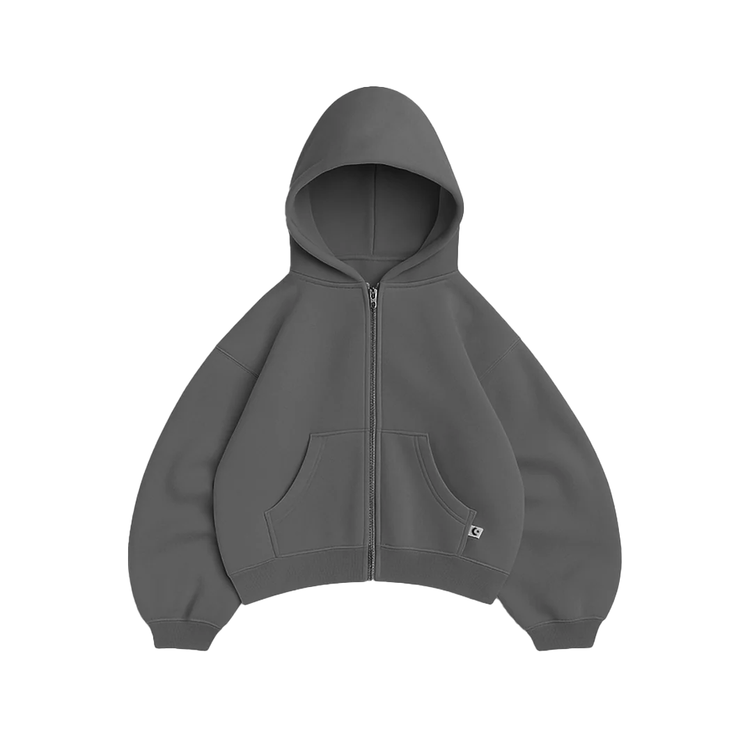 450 GSM 'Charcoal Gray' Zip-up Hoodie