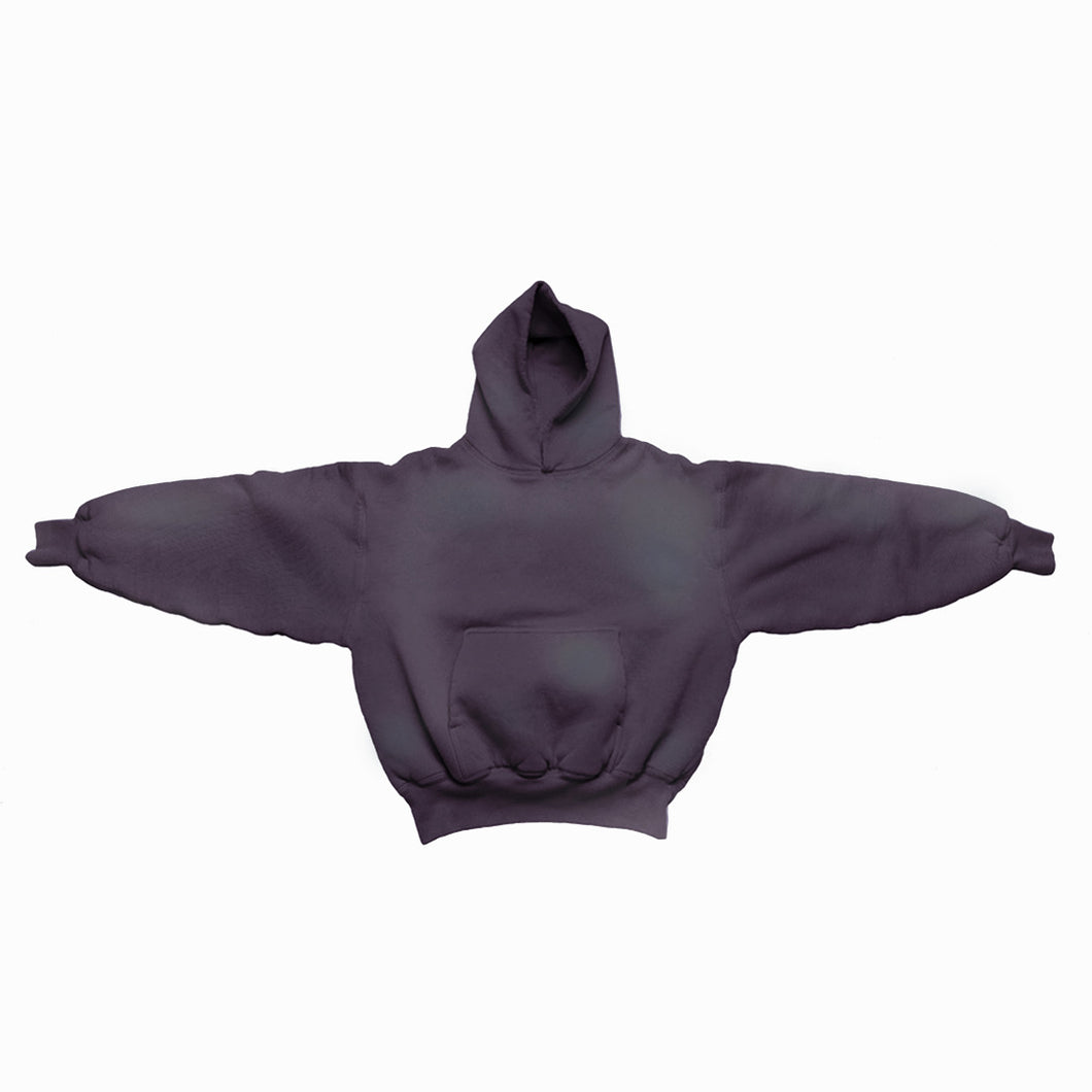 1800 GSM Washed Midnight Plum Hoodie with CRDLCK™