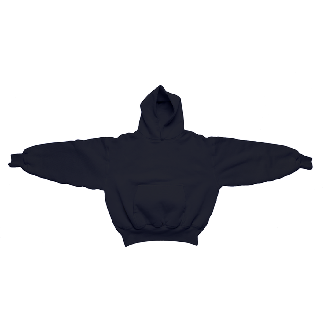 1800 GSM Black Knit Hoodie with CRDLCK™