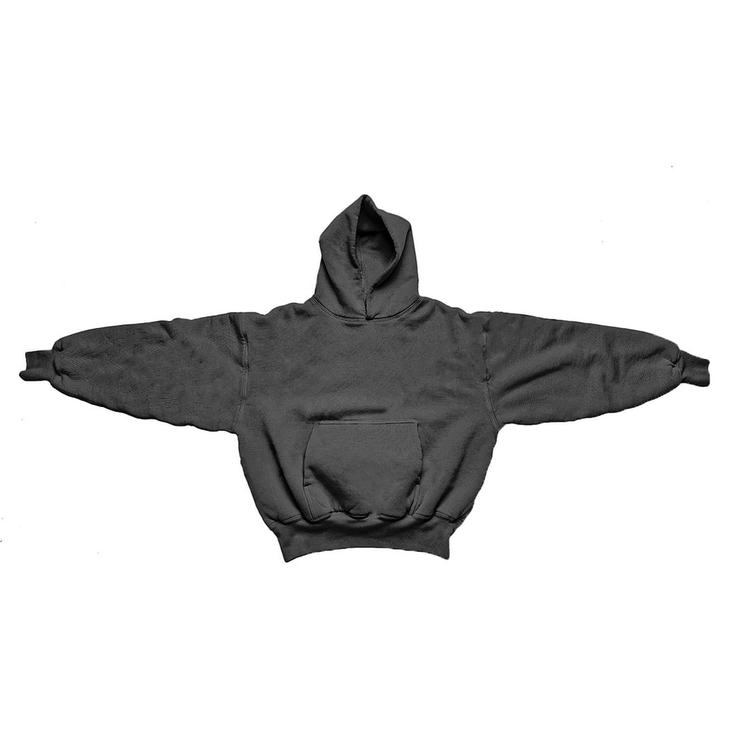 1800 GSM Washed Black Hoodie with CRDLCK™